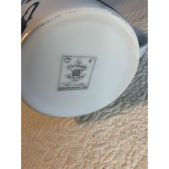 Black and White Teapot Coffee Mug by Antique Pewter Paul Cardew - Picture 5 of 11